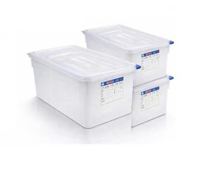 Pack 3 Cajas Herméticas Gastronorm GN 1/1 28 L con Tapa - 53x32x20 cm - Contenedores Alimentarios Profesionales para Hostelería - Recipientes de Conservación Cocina Industrial