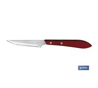 Pack 3 cuchillo chuletero microdentado hoja 10cm modelo gulash rojo