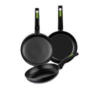 Pack 3 Sartenes Monix Green M481241/ Ø18cm/ Ø22cm/ Ø26cm/ Aluminio forjado