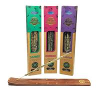 Pack 3 Unidades Incienso Natural Organico Ullas + 1 Tablilla Aromasenses (Lavanda - Romero - Jazmin)