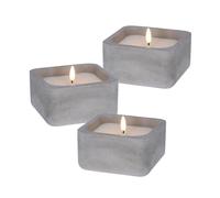 Pack 3 Velas LED cuadrarda gris