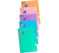 Oxford Cuadernos espiral Hamelin Pack 4+1 80 hojas Cuadro 4x4 Colores pastel Niños