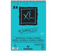 Pack 4 - Canson XL Aquarelle, Álbum Espiral Microperforado, A4, 30 Hojas, Grano Fino 300g