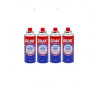 Pack 4 Cartuchos Gas Butano 277g - Botellas Portátiles para Camping, Cocina, Estufa, BBQ y Emergencias, EN417 BLANCO