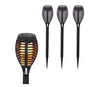 Aktive Antorcha solar 61542 – Efecto llama, impermeable, recargable hasta 6 h – Pack 4 Ø7,5x50 cm
