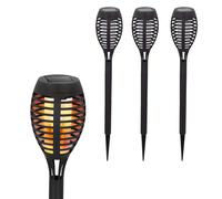 Aktive Antorcha solar 61542 – Efecto llama, impermeable, recargable hasta 6 h – Pack 4 Ø7,5x50 cm