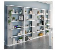 Miroytengo Pack 4 Estanterías Modernas Salon Comedor Color Cemento Y Blanco White - gray - 443.9
