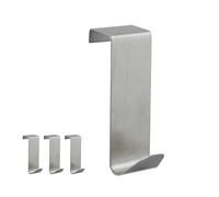 Pack 4 ganchos para colgar, Colgador puerta, Gancho puerta, Acero inoxidable
