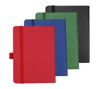 【PACK 4】Libreta pequeñas de Diario, Bloc de Notas, Cuadernos A6, cuaderno pequeño de bolsillo con cintas marcadoras y cierre elástico, 160 páginas (80 hojas) 80 g/m, bloc de notas de tapa dura (4