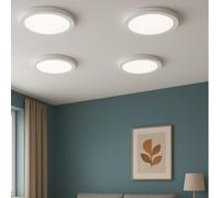 Pack 4 plafones led redondo blanco 22cm 18w luz blanca