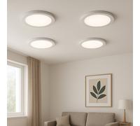 Pack 4 plafones led redondo blanco 22cm 18w luz neutra