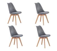 Pack 4 sillas comedor bistro, sillas de cocina tapizadas, respaldo tela, 48x84x54 cm