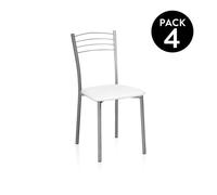 Pack 4 sillas de cocina en gris y blanco 40x41 cm chef gris - blanco 41 x 85 x cm