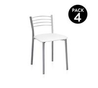 Pack 4 sillas de cocina en gris y blanco 40x41 cm chef-s gris - blanco 41 x 63 x cm