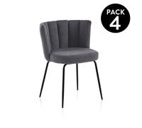 Pack 4 sillas de comedor Bodhi Crochet gray