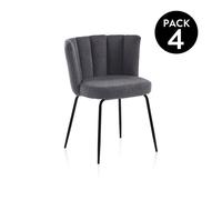 duehome - Pack 4 sillas de comedor Bodhi Crochet gray