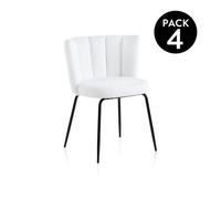 duehome - Pack 4 sillas de comedor Bodhi Crochet snow