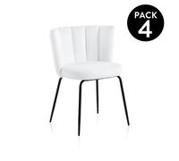 Pack 4 sillas de comedor Bodhi Snow Crochet