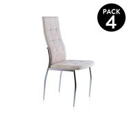 Pack 4 sillas de comedor Diana Fabric - beige