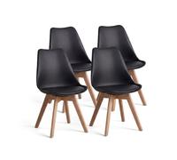 Pack 4 sillas de comedor en negro 83x49 cm beench