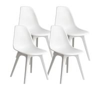 Pack 4 Sillas de Comedor Nórdicas Aroa en Polipropileno para Interior y Exterior 7house White