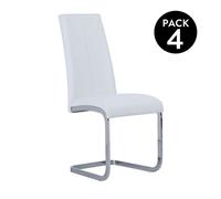 Adec Group Pack de 4 sillas de comedor Smile símil piel blanco 45×51×103 cm