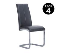 duehome - Pack 4 sillas de comedor Smile símil piel Black