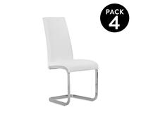 Pack 4 sillas de comedor Smile símil piel White