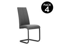 Pack 4 sillas de comedor Smile tejido Anthracite gray smile