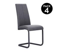 duehome - Pack 4 sillas de comedor Smile tejido Grey Anthracite Smile