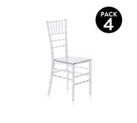 duehome - Pack 4 sillas de comedor Tyra Transparent