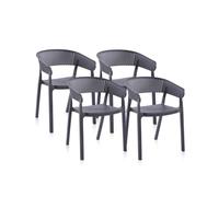 Pack 4 sillas de exterior Diza Anthracite