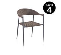 Pack 4 Sillas De Exterior Eina Grafito 58 X 76 X 57 Cm