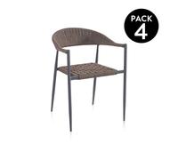 Pack 4 Sillas De Exterior Eina Grafito 58 X 76 X 57 Cm
