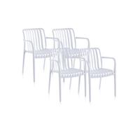 duehome - Pack 4 sillas de exterior Jamie Arm White