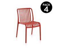 Pack 4 sillas de exterior Jamie Crimson