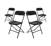 Pack 4 Sillas Plegables de Resina Garden Negro 45x44.5x79cm 7house Black