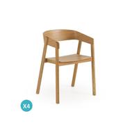 Pack 4 sillones madera contrachapado roble