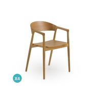 Pack 4 sillones madera contrachapado roble
