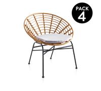 duehome - Pack 4 sillones Talma Rattan