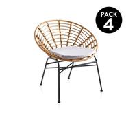 Pack 4 sillones talma rattan 70 x 75 x cm 70 cm