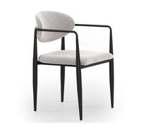 Pack 4 sillones tapizados chenilla marmol con patas metalicas negras
