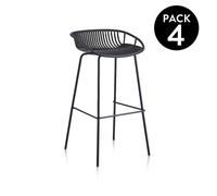 Pack 4 taburetes altos 88x47 cm Ari Black