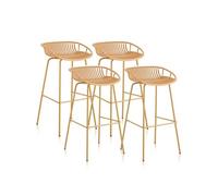 duehome - Pack 4 taburetes altos 88x47 cm Ari Sand