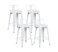 Pack 4 taburetes altos industriales de acero thinia home