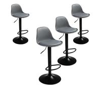Miroytengo Pack 4 Taburetes de Bar o Cocina, Silla Alta Bistro, Altura Regulable, Asiento Acolchado, 360º Gray - pack of 4
