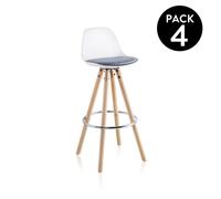 Pack 4 Taburetes Leif White - gray