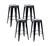 Pack 4 taburetes medios industriales de acero thinia home