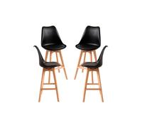 Regalos Miguel – Packs de taburetes de cocina – Pack 4 Taburetes Synk – Negro