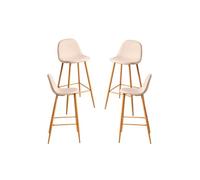 Pack 4 taburetes teok tela - beige